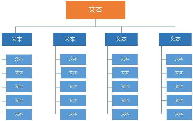 蓝色组织框架图excel模板