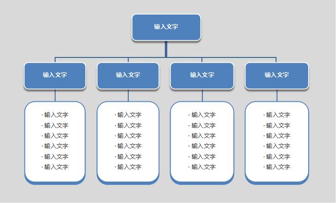 简洁组织框架图excel模板