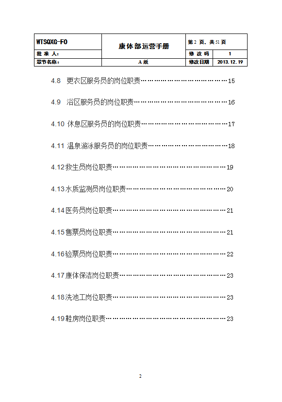 酒店康体部运营管理手册-2