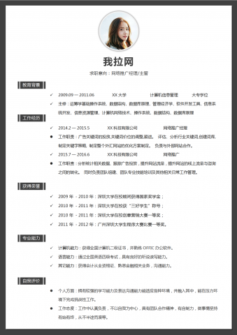 网络推广经理简历word模板