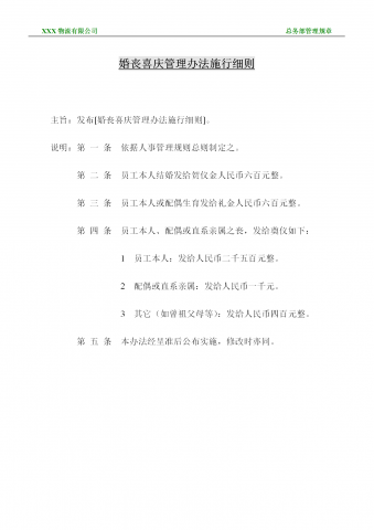 婚丧喜庆管理办法施行条例word模板