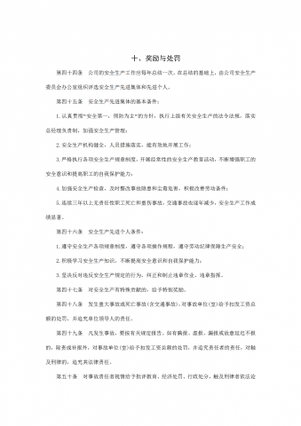 公司奖励与处罚制度word模板