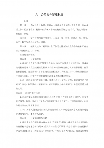 当代公司文件管理细则word模板