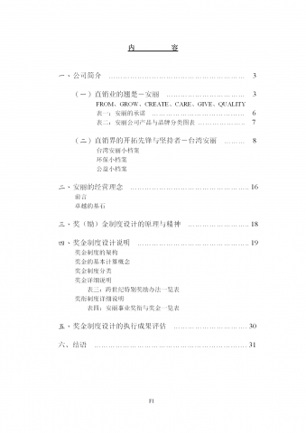 安丽事业的奖金制度word模板