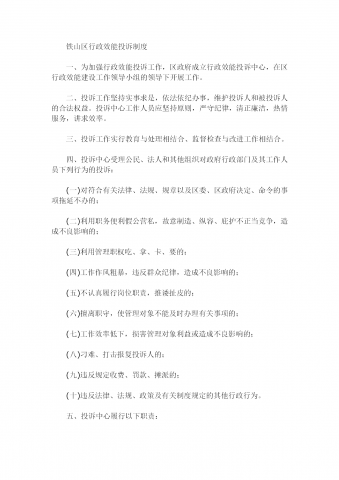 某地区行政效能投诉准则word模板