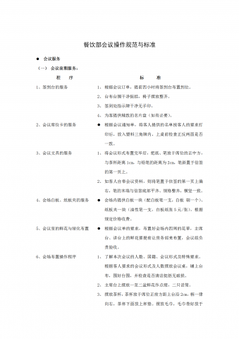 餐饮部会议操作规范与标准word模板