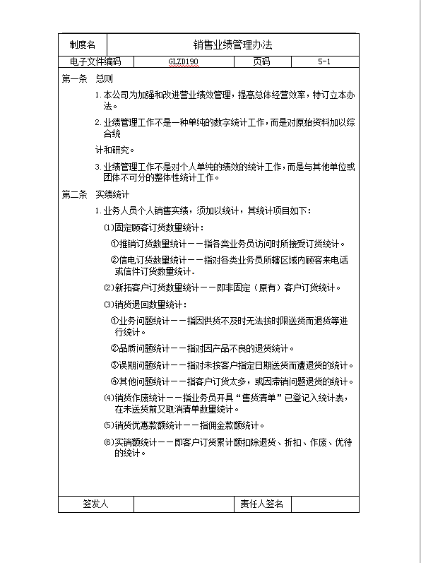 销售业绩管理word模板