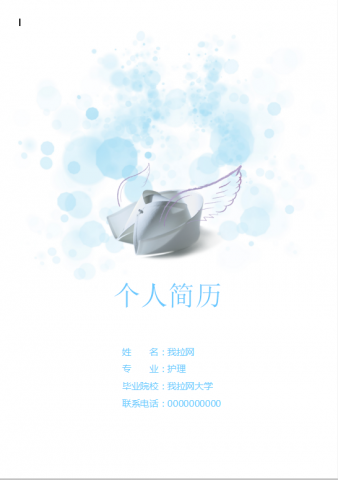 简约护士简历Word模板