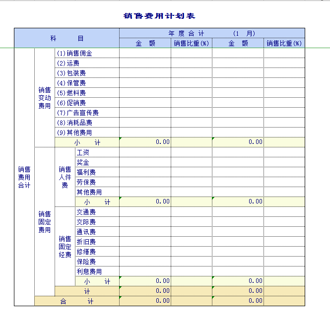 企业管理系统表格excel模板