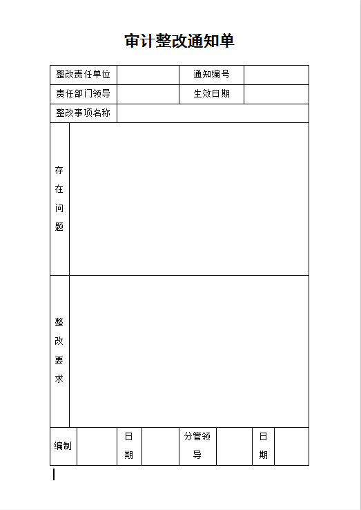 审计整改通知单Word模板