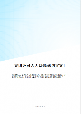 人力资源规划方案Word模板
