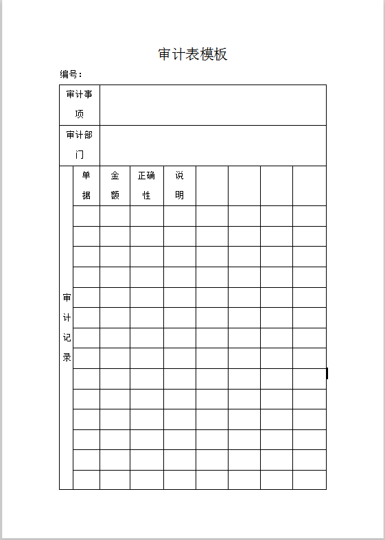 审计表excel模板