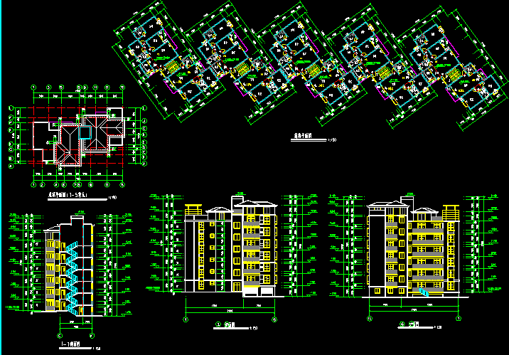 水岸住宅楼建筑CAD施工图纸
