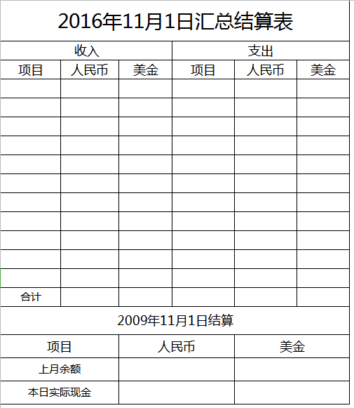 汇算总结表excel模板