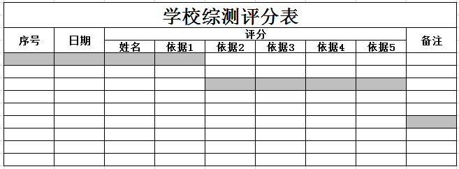 学校综测评分表2 excel模板