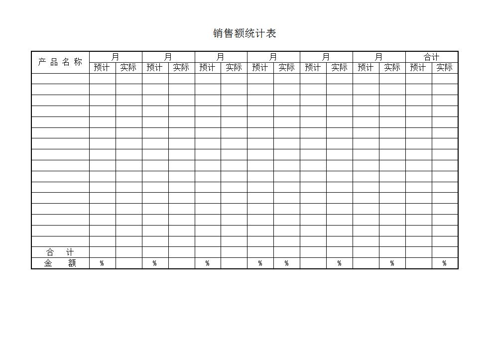 销售额统计表Word模板