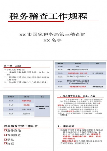 税务稽查工作规程PPT模板