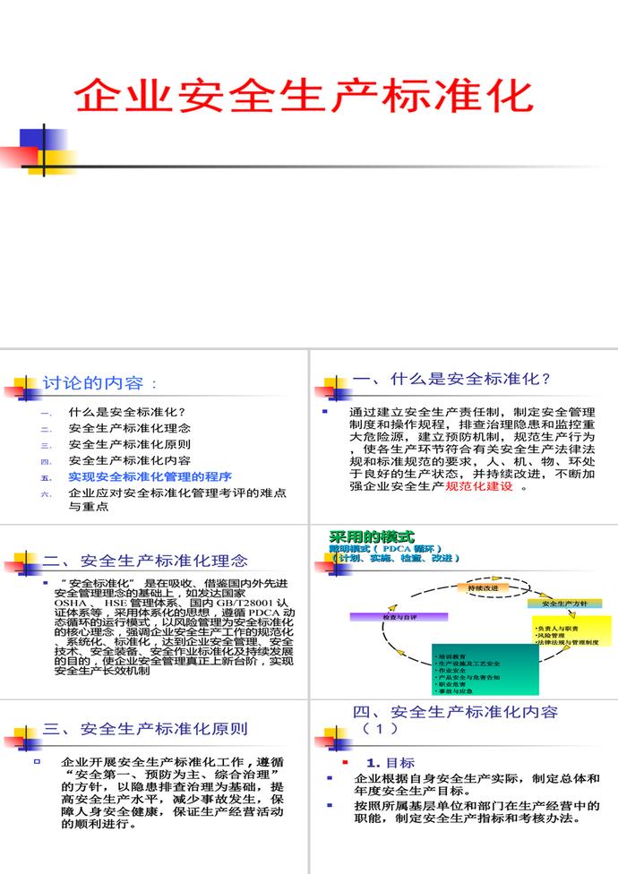 安全标准化PPT模板