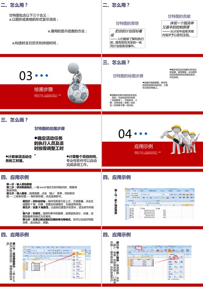 甘特图使用介绍PPT模板-1