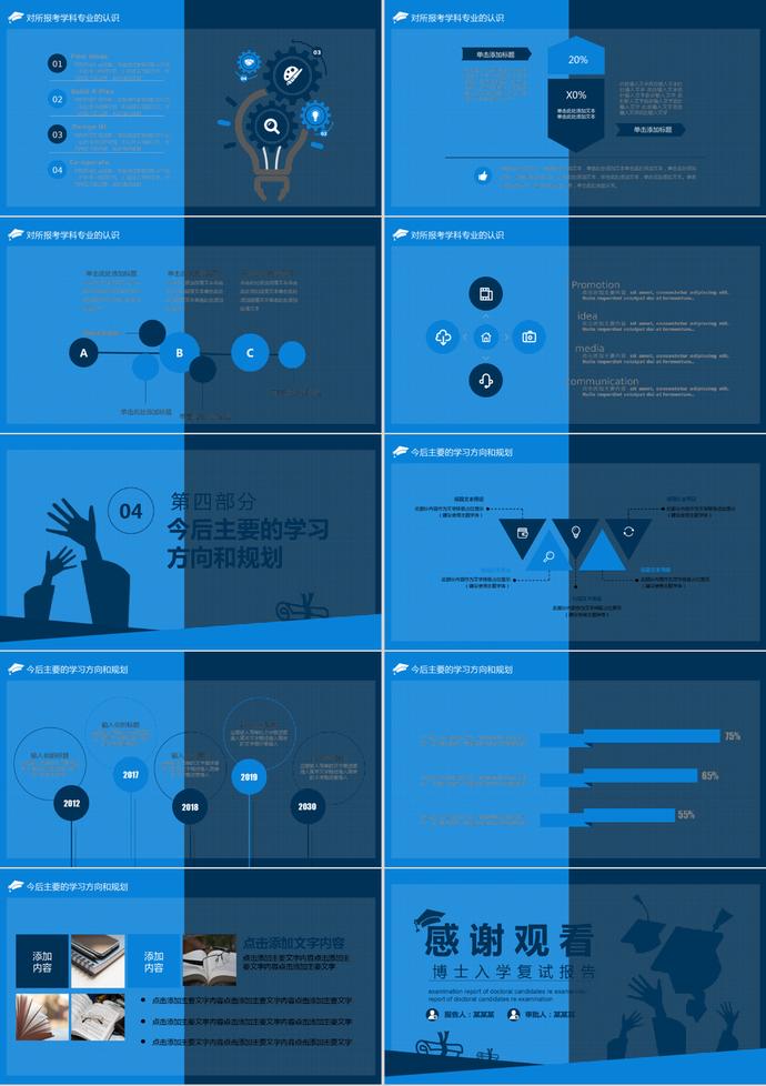 博士入学复试报告PPT模板-2