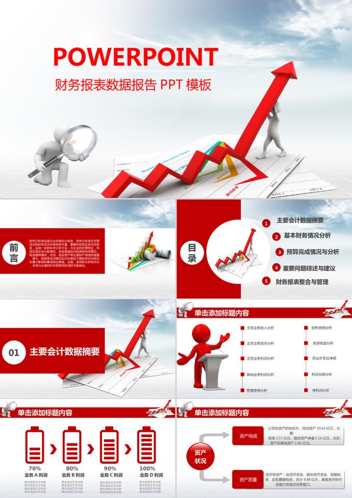 财务报表数据报告PPT模板