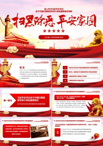 精美大气扫黑除恶保护家园PPT模板