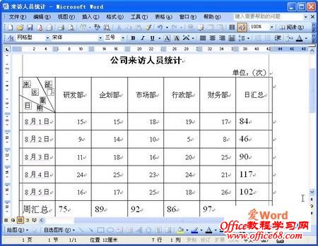 Word2003表格的简单计算功能（2）
