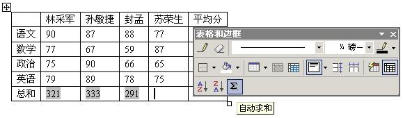 word如何对一行或一列单元格求和（3）