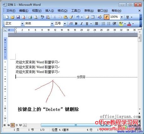 word如何删除插入的分隔符(包括分节或分页符)(5)