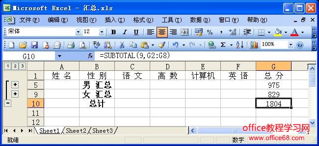 Excel管理数据清单-如何进行数据的汇总（9）