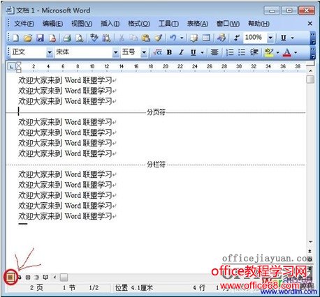 word如何删除插入的分隔符(包括分节或分页符)(6)