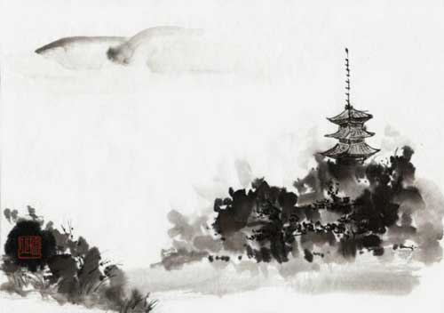 好看的水墨画PPT背景图片(3)
