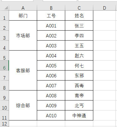 如何快速批量合并Excel单元格（10）