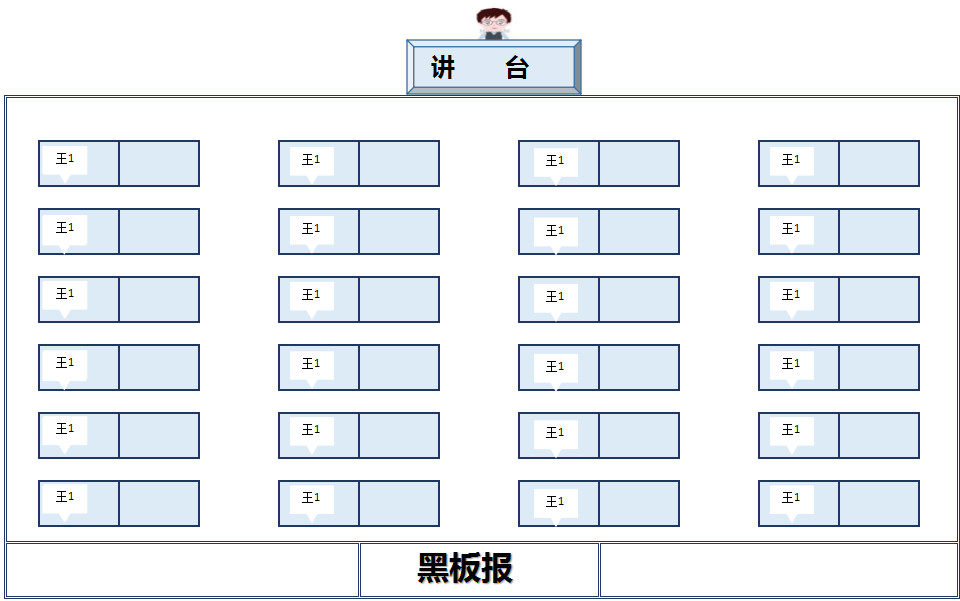 可爱简约教师座位表