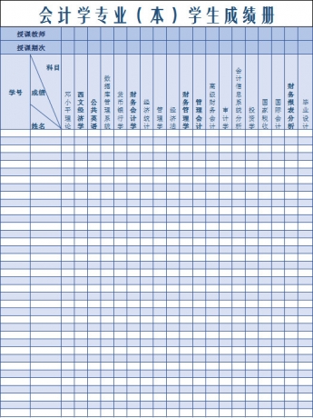 会计学专业（本）学生成绩册