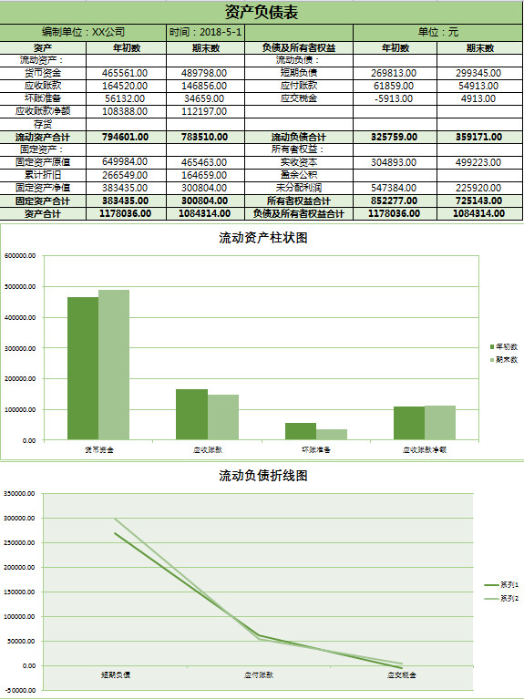 公司资产负债表带有图像