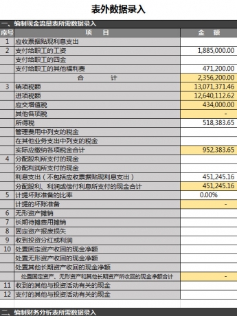 财务分析系统明细表