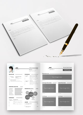 灰色简约平面设计师英文简历