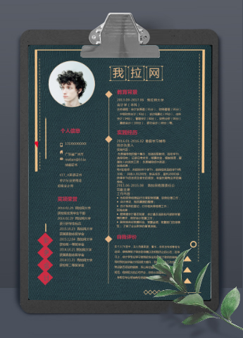 金色高端风格财务会计个人简历模板