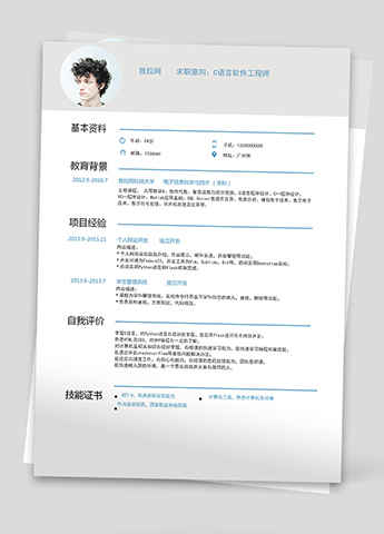 灰色大气c语言软件工程师