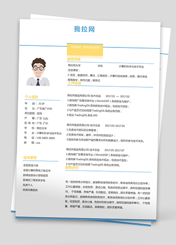 彩色传媒技术负责人简历模板