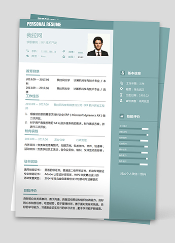 清新外接系统技术负责人简历模板