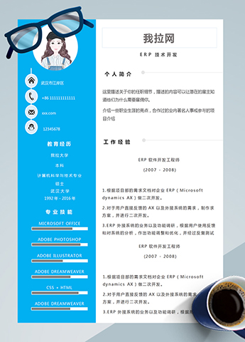 通用ERP开发技术负责人简历模板