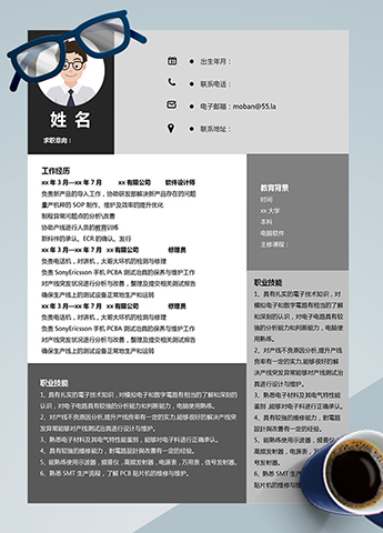 灰色系软件设计师应届生简历