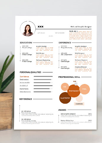 七彩气泡平面设计师英文简历