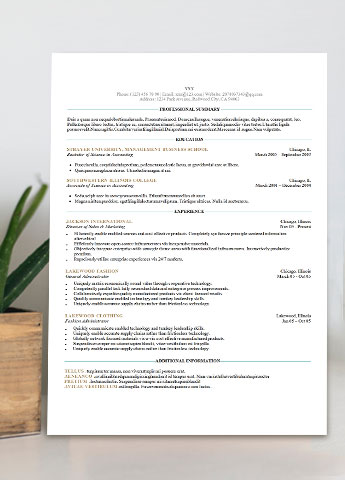 简约大气通用英文简历