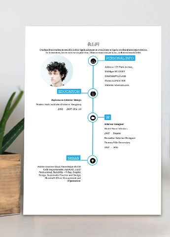 创意时间轴通用英文简历