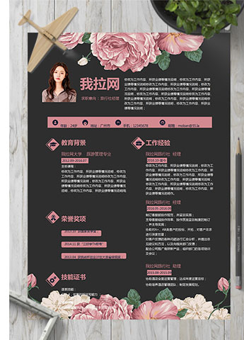 彩色系古典风旅行社经理简历模板