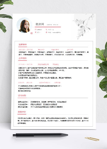 粉色系精美风采购总监简历模板