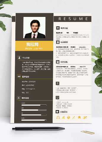 经典风格房地产中介简历模板